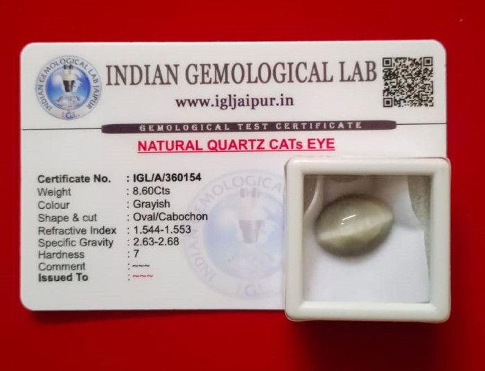 Certified Cats Eye Gemstone:  Cats Stone Price & Benefits