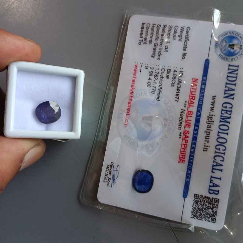 Neelam Gemstone (Blue Sapphire Stone)