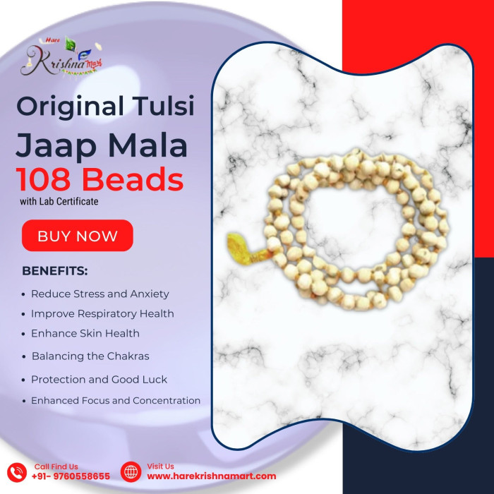 Original Tulsi jaap Mala 6 TO 8 MM (108 Beads)