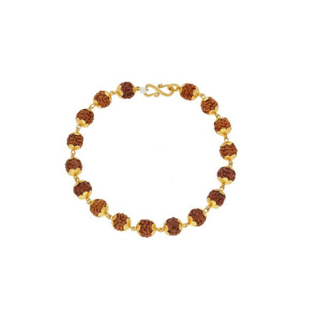Gold Plated Rudraksha Bracelet