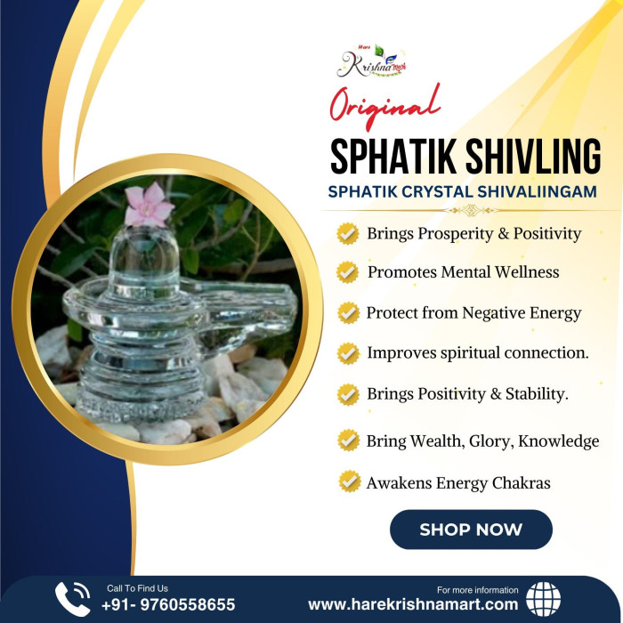 Sphatik/Crystal Siva Lingam for Pooja (3CM Size)